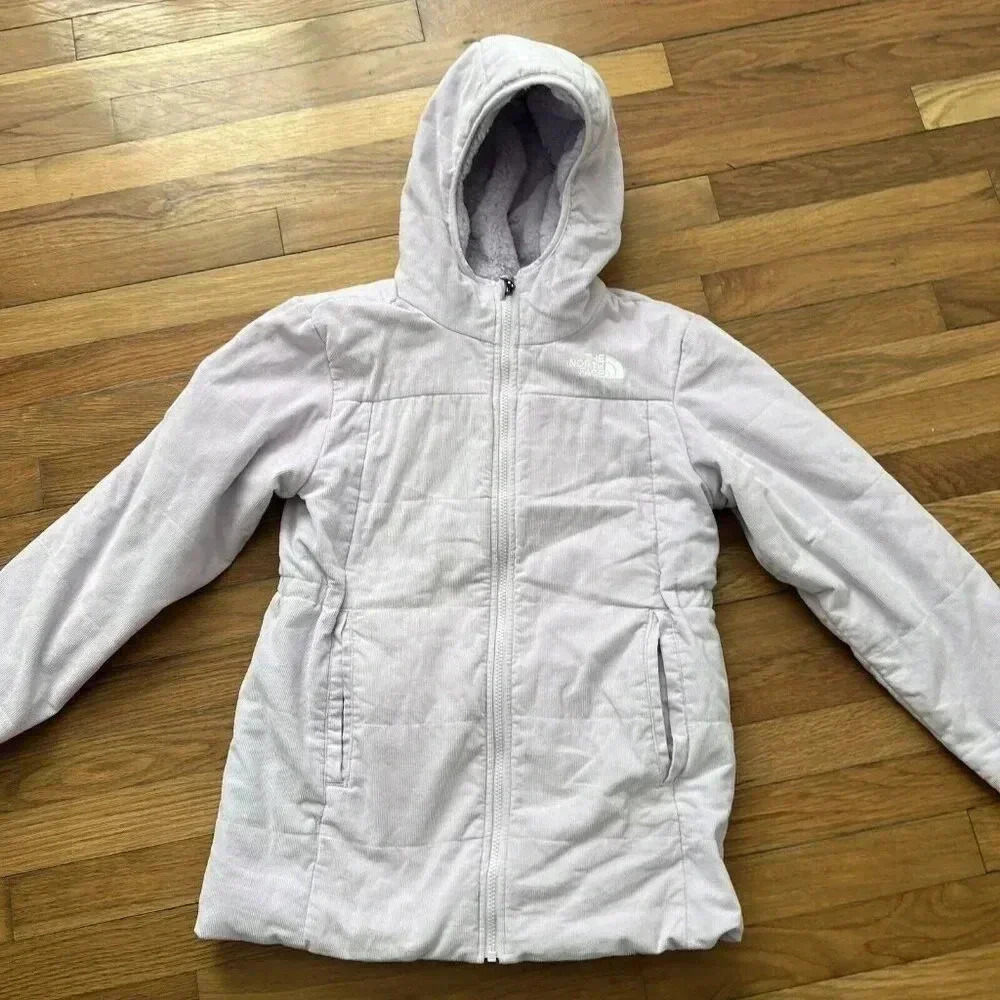 North Face Girls Reversible Jacket Corduroy Pink Size XL 14-16 - Picture 3 of 8